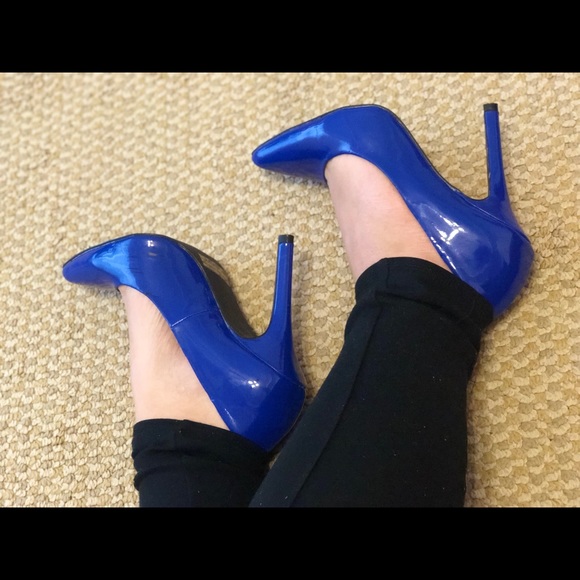 Cato Shoes - Blue patent leather heels
